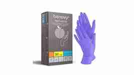 Перчатки нитрил.текстур. на пальцах  Benovy сиренево-голубой 3.5гр (XS-100шт/уп)